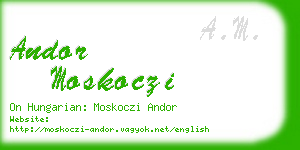 andor moskoczi business card